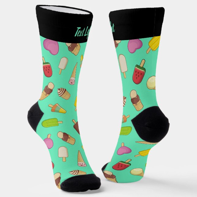 Ice Cream Pattern Socks (Angled)