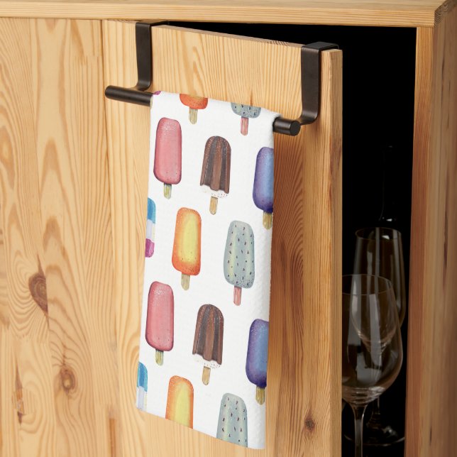 Ice Cream Pattern Tea Towel (Thirds Fold)