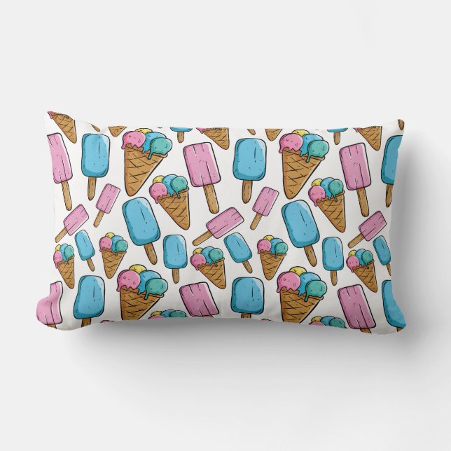 Ice Cream Pattern throw pillows (Front)