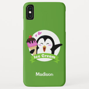 Ice Cream Penguin custom name & colour phone cases
