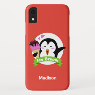 Ice Cream Penguin custom name & colour phone cases