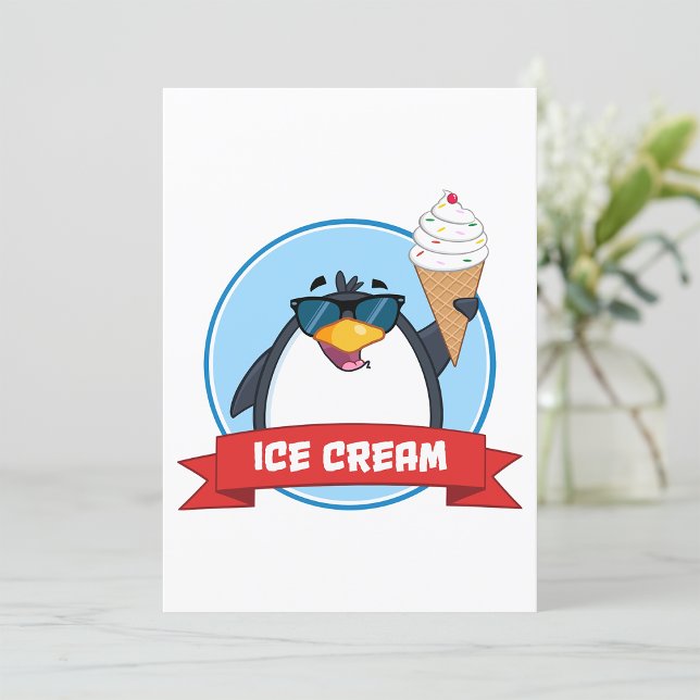 Ice Cream Penguin Invitation (Creator Uploaded)
