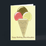 Ice Cream Personalised Granddaughter Birthday Card<br><div class="desc">Greeting card ice cream design granddaughter birthday card. Customise this birthday card with any text then have it printed and sent to you or instantly download it to your mobile device. Should you require any help with customising then contact us through the link on this page. Ice cream personalised granddaughter...</div>