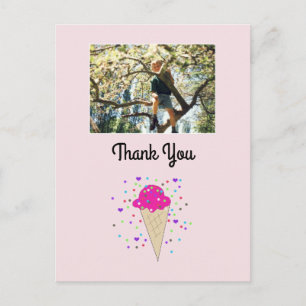 Ice Cream Photo Thank You Postcard