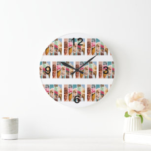 ice cream photos large clock