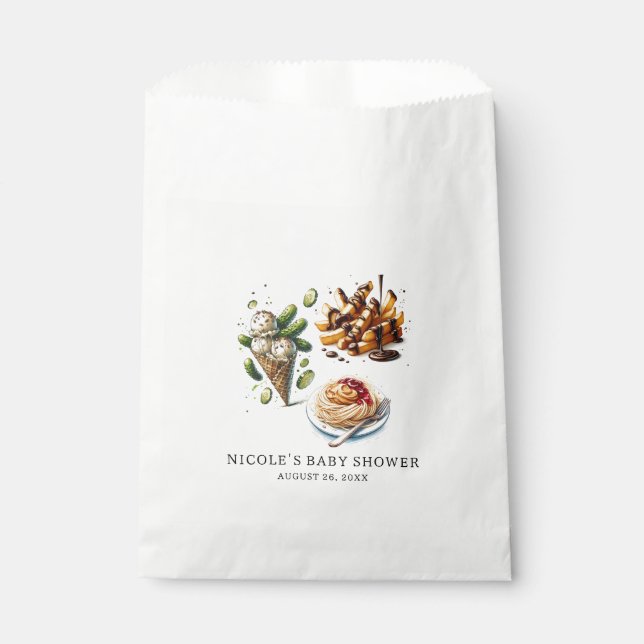 Ice Cream & Pickles Weird Cravings Baby Shower Favour Bag (Front)