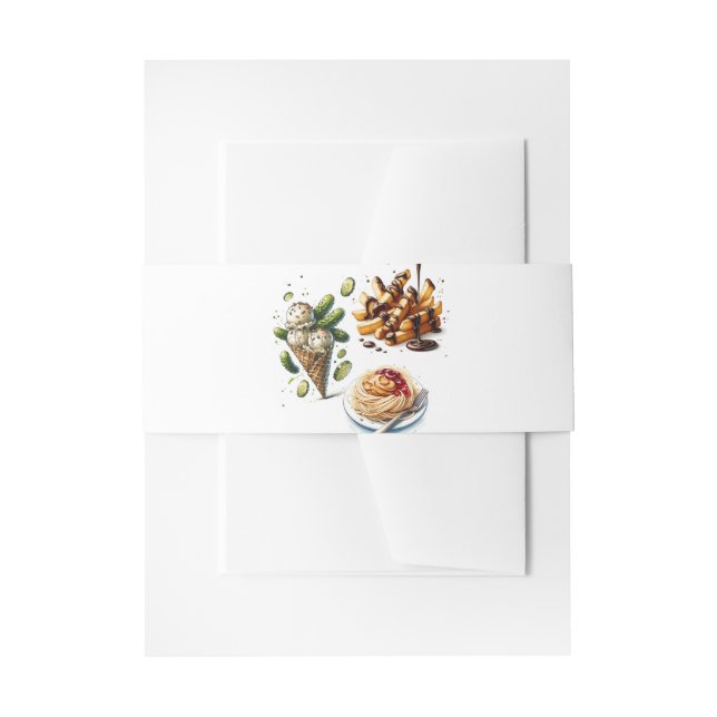 Ice Cream & Pickles Weird Cravings Baby Shower Invitation Belly Band (Front Example)