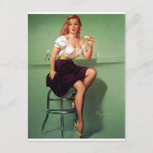 Ice Cream Pin Up Postcard