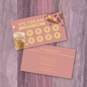Ice Cream Pink And Yellow Loyalty Card 