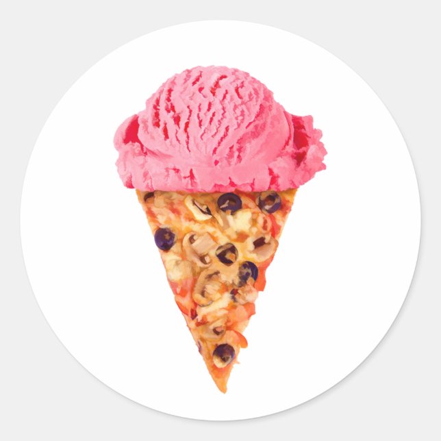 Ice Cream Pizza Classic Round Sticker (Front)