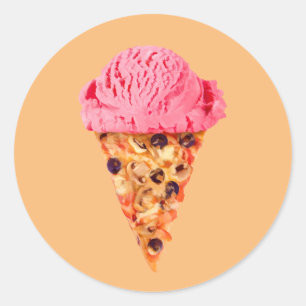 Ice Cream Pizza Classic Round Sticker