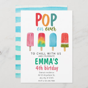  Ice cream Pool Birthday Invitation Pop On Over