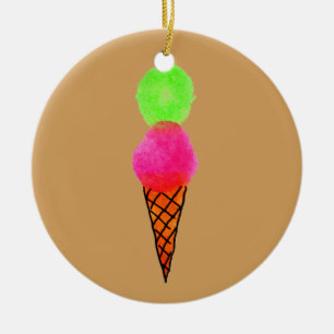 Ice cream pop art ceramic tree decoration