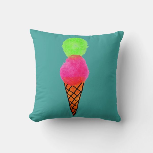 Ice cream pop art cushion (Front)