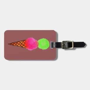 Ice cream pop art luggage tag
