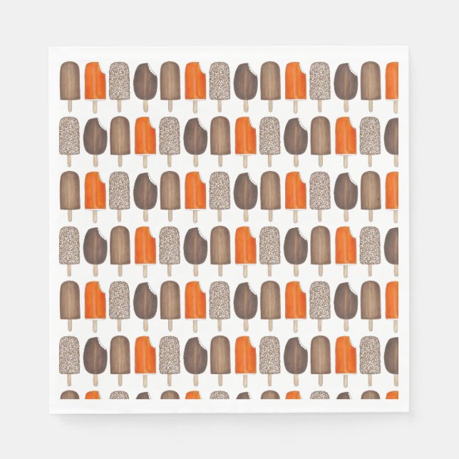 Ice Cream Pops Bars Popsicle Creamsicle Fudge Napkin (Front)