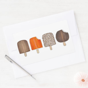 Ice Cream Pops Bars Popsicle Creamsicle Picnic Rectangular Sticker