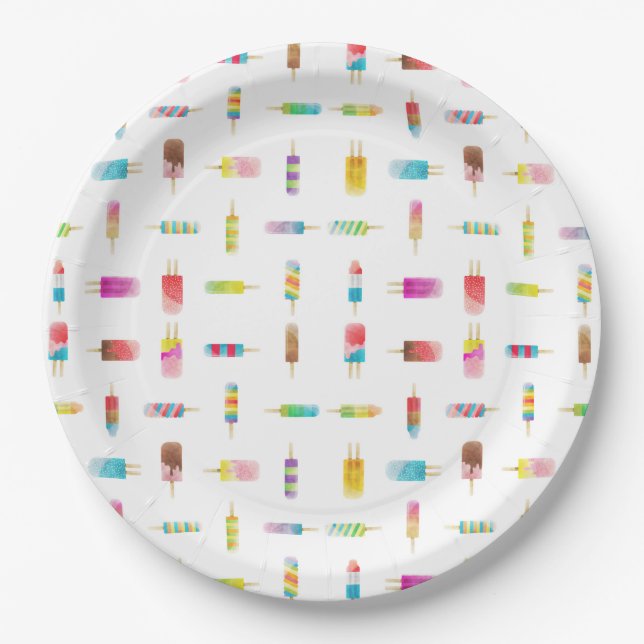 Ice cream popsicle paper plates (Front)