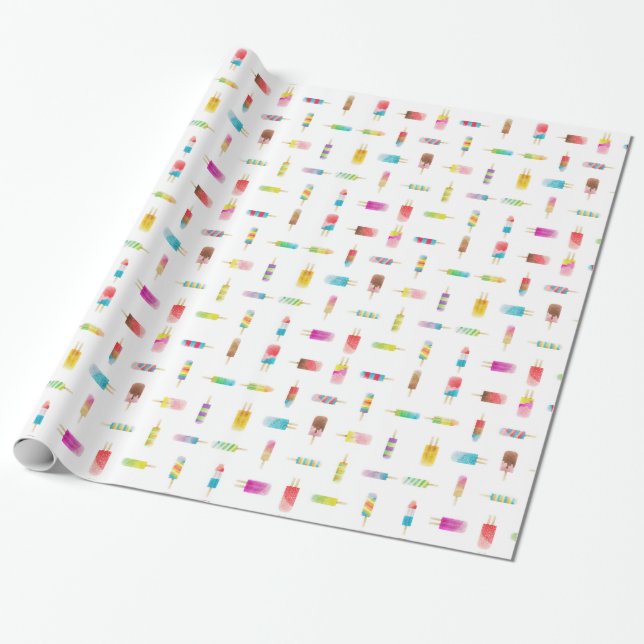 Ice cream popsicle wrapping paper (Unrolled)