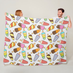 Ice Cream Popsicles Pattern fleece blankets