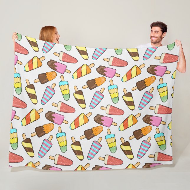 Ice Cream Popsicles Pattern fleece blankets (In Situ)