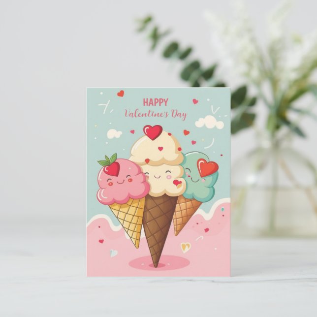 Ice cream post card Valentine's Day (Standing Front)
