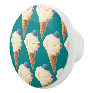 Ice Cream Puppy Pattern Ceramic Knob