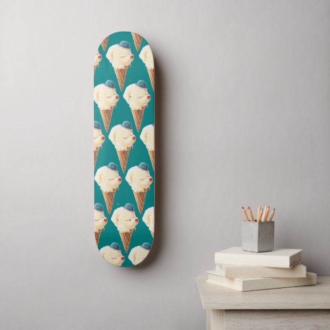 Ice Cream Puppy Pattern Skateboard (Wall Art)