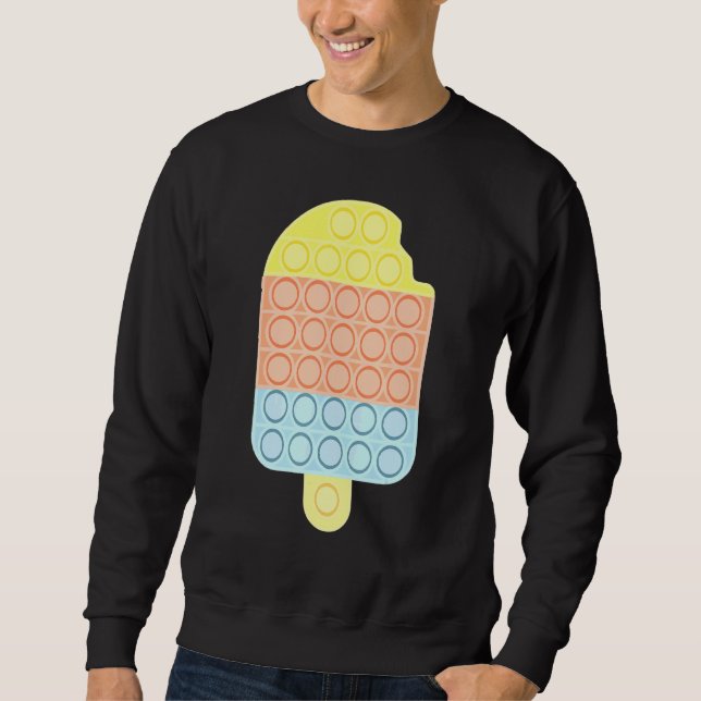 Ice Cream Push Pop Bubble Fidget Sensory Toy Cute Sweatshirt (Front)