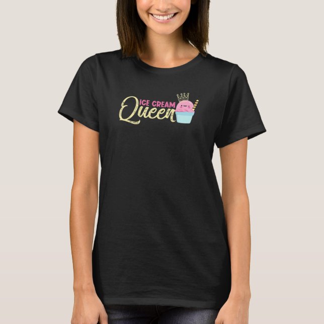 Ice Cream Queen Matching Ice Cream Costume For Fam T-Shirt (Front)