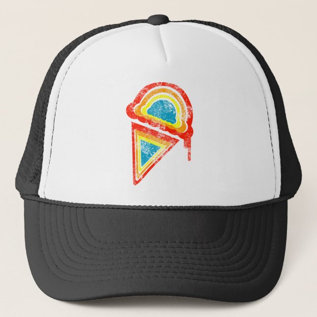 ice cream rainbow dripz trucker hat (Front)