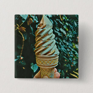 Ice cream recipe 15 cm square badge