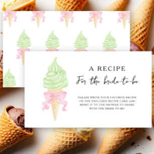 Ice cream Recipe for the bride to be Enclosure Card