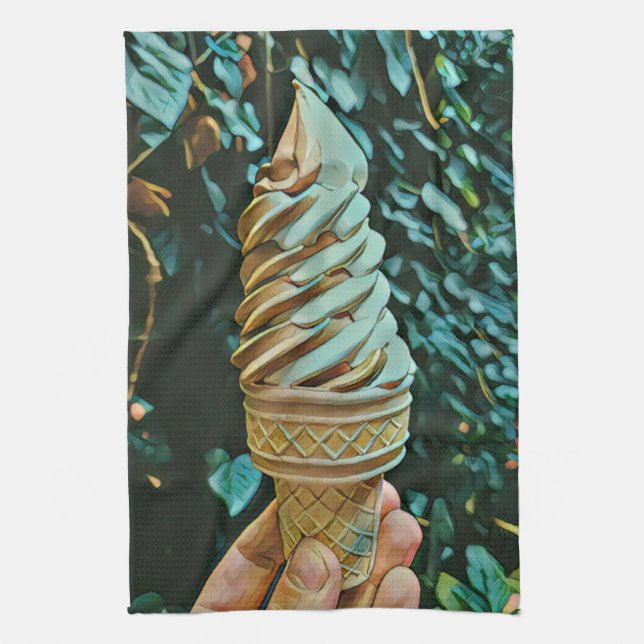 Ice cream recipe tea towel (Vertical)