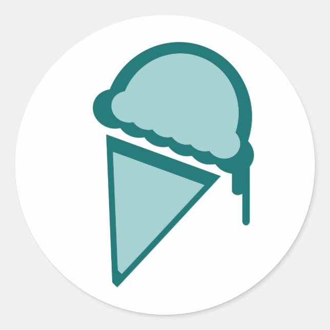 ice cream retro dripz classic round sticker (Front)