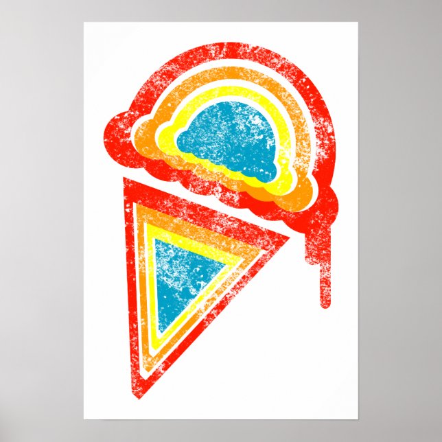 ice cream retro dripz poster (Front)
