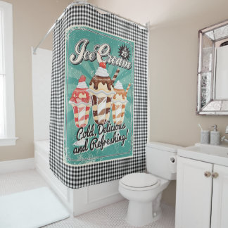 Ice Cream Retro Shower Curtain