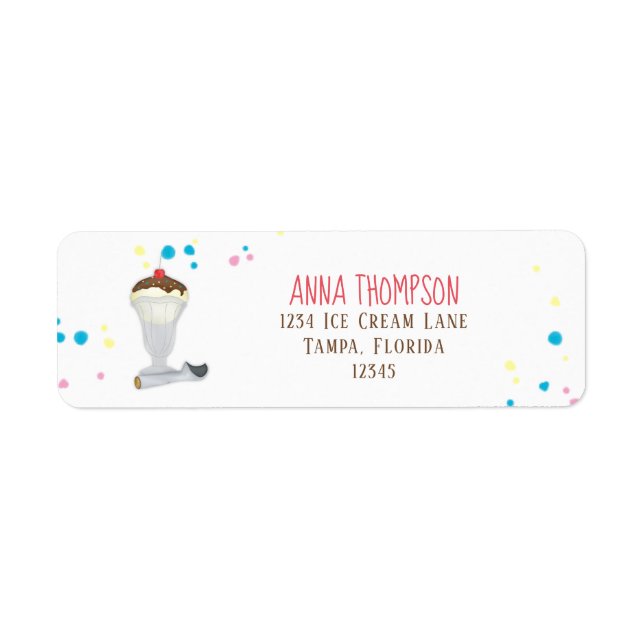 Ice Cream Return Address Label (Front)