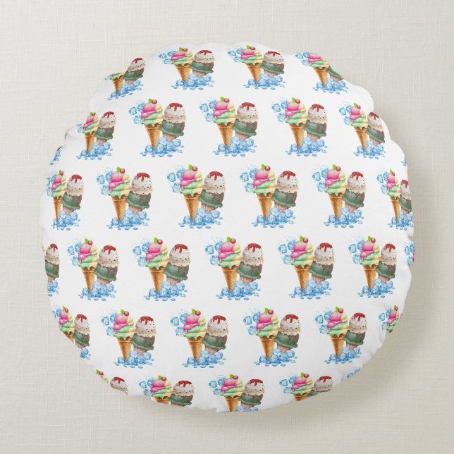 ice cream round cushion (Front)