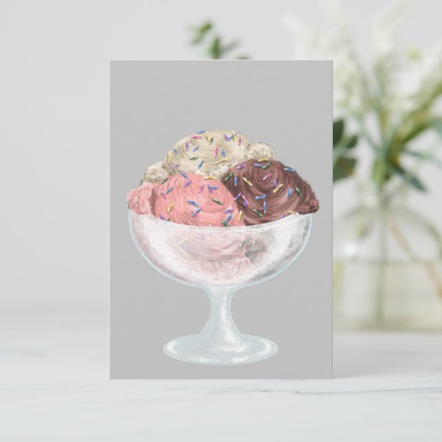 Ice Cream RSVP Card (Standing Front)