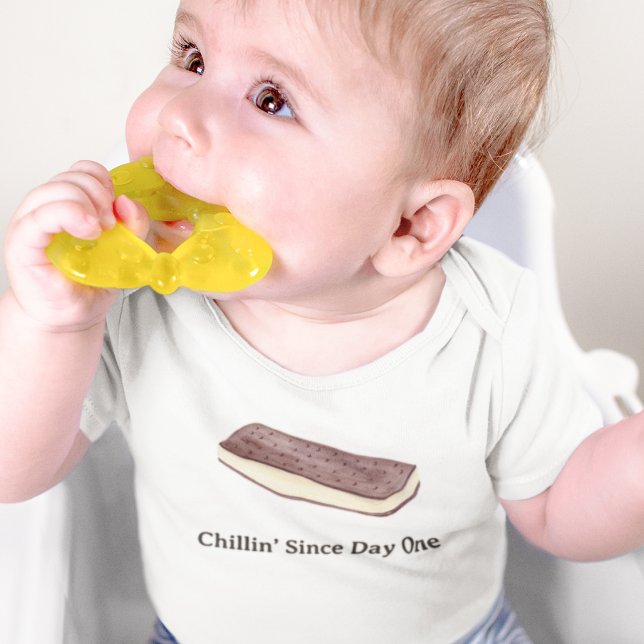 Ice Cream Sandwich Chillin' Since Day One Baby Bodysuit (Creator Uploaded)
