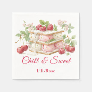 Ice Cream Sandwich Day Watercolor Napkin