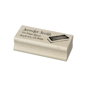 Ice Cream Sandwich Foodie Personalised Address Rubber Stamp