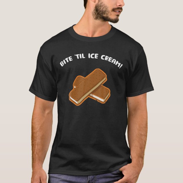Ice Cream Sandwich Funny Bite T-Shirt (Front)