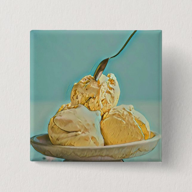 Ice cream scoop 15 cm square badge (Front)