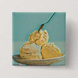 Ice cream scoop 15 cm square badge