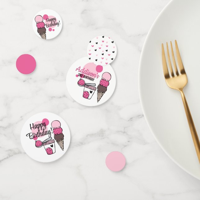 Ice Cream Scoop Birthday Party Table Confetti (Group)