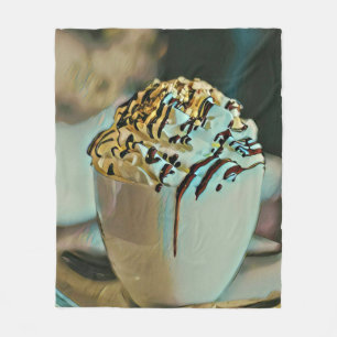 Ice cream scoop chocolate fleece blanket