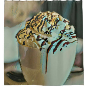 Ice cream scoop chocolate shower curtain