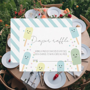Ice Cream Scoop Confetti Baby Shower Diaper Raffle Enclosure Card